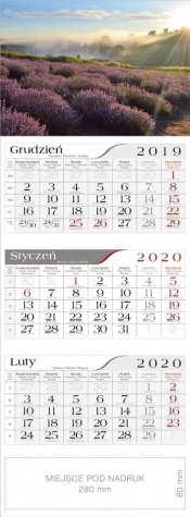 Kalendarz 2020 Trójdzielny Lawenda CRUX
