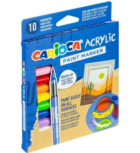 Carioca, Markery akrylowe z pędzelkiem, 10 kol. (45281)