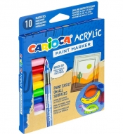 Carioca, Markery akrylowe z pędzelkiem, 10 kol. (45281)