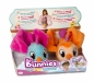 Bunnies Friends: Pluszowy ptaszek z magnesem 2-Pak - pomarańczowy i różowo-niebieski (BUN 097223/097810)