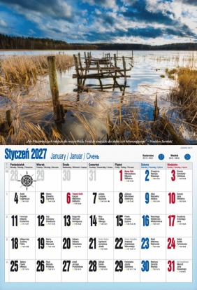 Kalendarz 2027 ścienny albumowy - Mazury cud natury