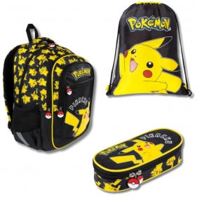 Zestaw szkolny Pokemon. Plecak, piórnik bez wyposażenia i worek na obuwie