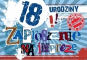Zaproszenie ZZ-032 Urodziny 18 niebieski (5 szt.)
