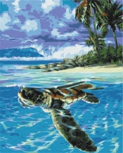 Obraz Paint it! Malowanie po numerach. Tropikalny żółw (BS51422)