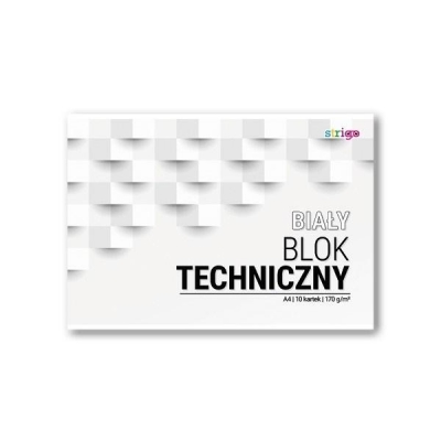 Blok techniczny biały A4/10K (10szt) STRIGO