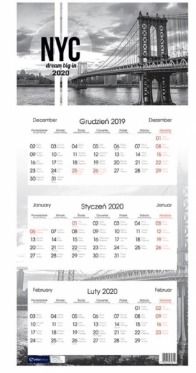 Kalendarz 2020 trójdzielny Miasta