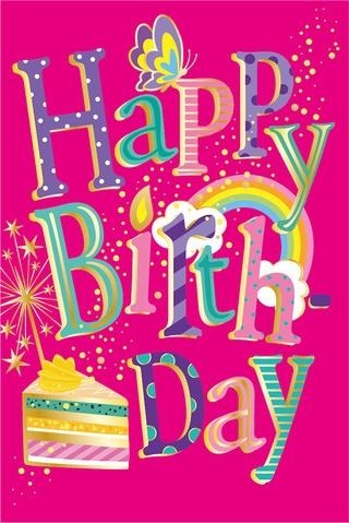 Karnet Urodziny - Pink Birthday Cake