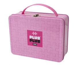 Plus-Plus Big, Metalowa różowa walizeczka - 70 el. (014-3275)