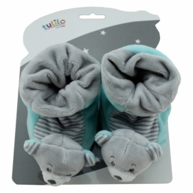 New Baby Buciki z grzechotką - Miś miętowy (4837b)
