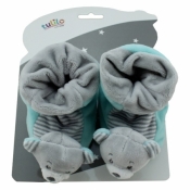 New Baby Buciki z grzechotką - Miś miętowy (4837b)