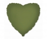 Balon foliowy Serce matowe Olive Green 45cm