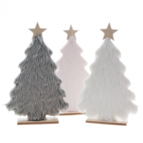 Drewniana choinka z futerkiem, 1 szt. (BD3813)