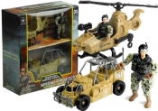 Zestaw militarny helikopter auto figurka akcesoria