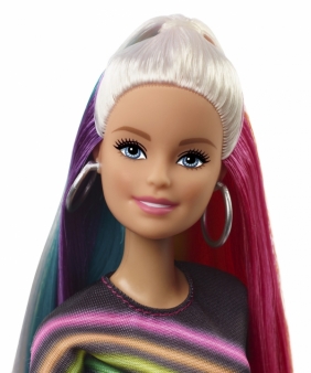 Barbie: Lalka z błyszczącymi tęczowymi włosami (FXN96)
