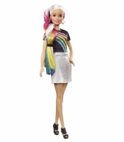 Barbie: Lalka z błyszczącymi tęczowymi włosami (FXN96)