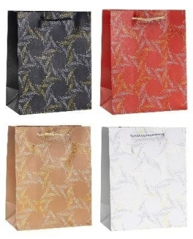 Torebka ozdobna 26x32x10cm hot-stamp mix ROZETTE