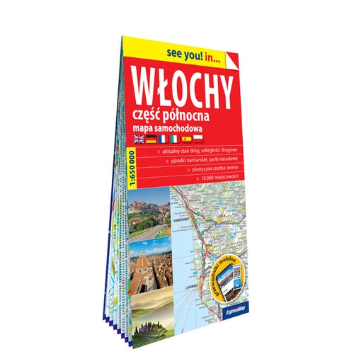 Włochy. Część północna papierowa mapa samochodowa 1:650 000