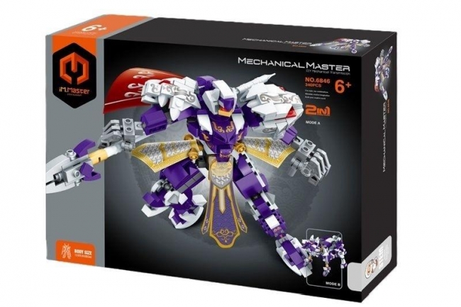 Klocki Robot Tygrys fioletowy 2w1 340el