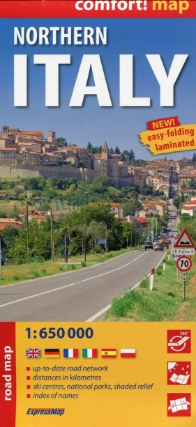 Northern Italy laminowana mapa samochodowa 1:650 000 - <br />