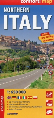 Northern Italy laminowana mapa samochodowa 1:650 000 - <br />