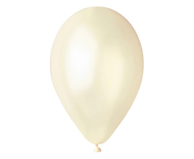Balony Gemar metalik kość słoniowa 25cm 100szt