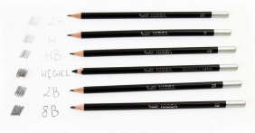 Zestaw ołówków z węglem 6 szt. KIDEA