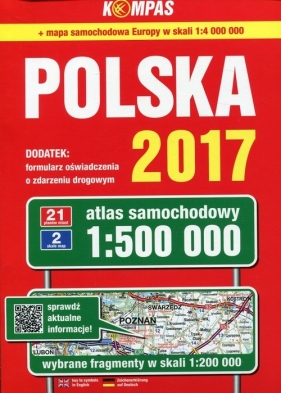 Polska 2017 Atlas samochodowy 1:500 000 - Praca zbiorowa