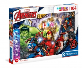 Clementoni, puzzle Brilliant SuperColor 104: Marvel (20181) (Uszkodzone opakowanie)