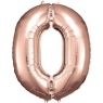  Balon foliowy cyfra 0 różowe złoto 70x86cm