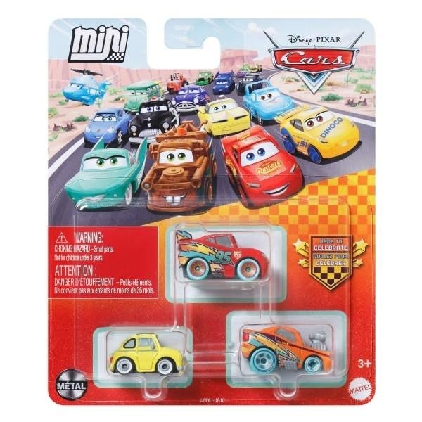 Cars Auta Mikroauta 3-pak
