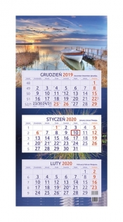 Kalendarz 2020 trójdzielny Łódź o zachodzie słońca