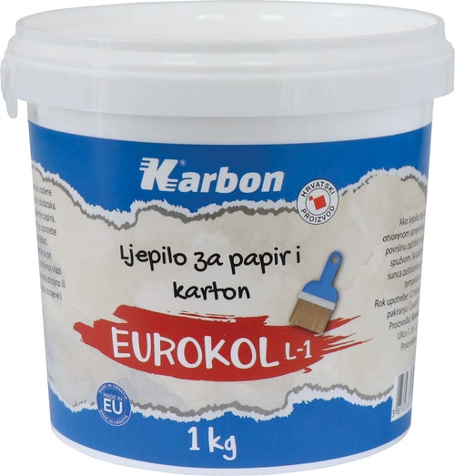 Klej EUROKOL 1 kg papier i karton KARBON