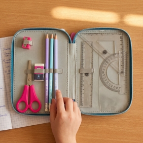 Astrabag, Piórnik Jumbo potrójny z wyposażeniem - Candy Bunny, AC31