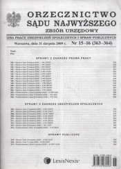 Orzecznictwo Sądu Najwyższego Zbiór urzędowy 15-16/2009