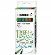 Dwustronne pisaki z końcówkami pędzelkowymi Color Twin Brush 6 kol. FOREST MonAmi (2051009506)
