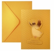 Kartka komunijna - złoty anioł