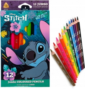 Coolpack, Kredki ołówkowe Trójkątne Jumbo Disney Blue 12 kol. - Stitch (54816PTR)