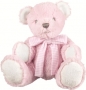 Miś różowy z grzechotką 18 cm