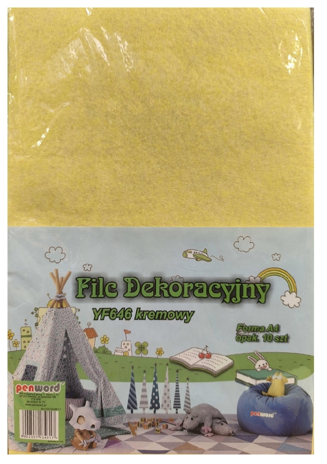 Filc dekoracyjny - Kremowy/żółty 20x30