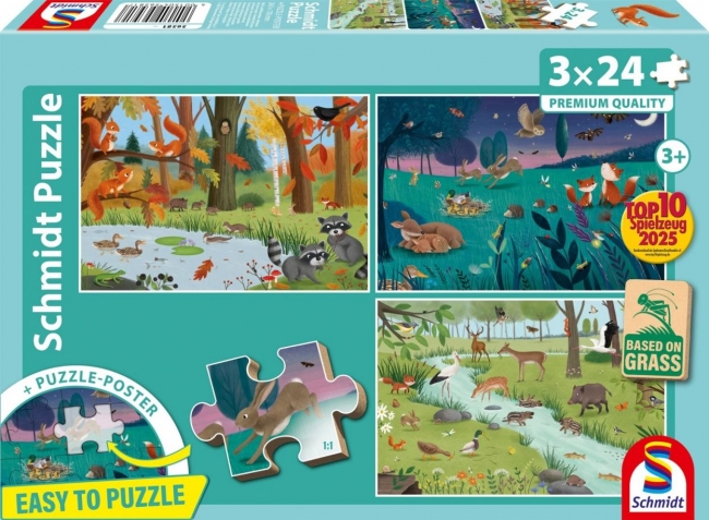 Puzzle 3 24 Leśne zwierzęta