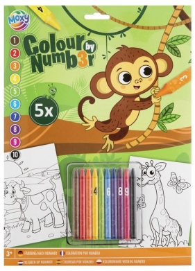 Koloruj wg numerów kredkami Małpka