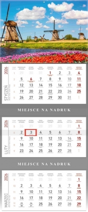 Kalendarz 2026 trójdzielny - Wiatraki