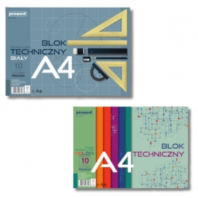 Pakiet blok techniczny biały i kolorowy premiium. A4/ 10 arkuszy