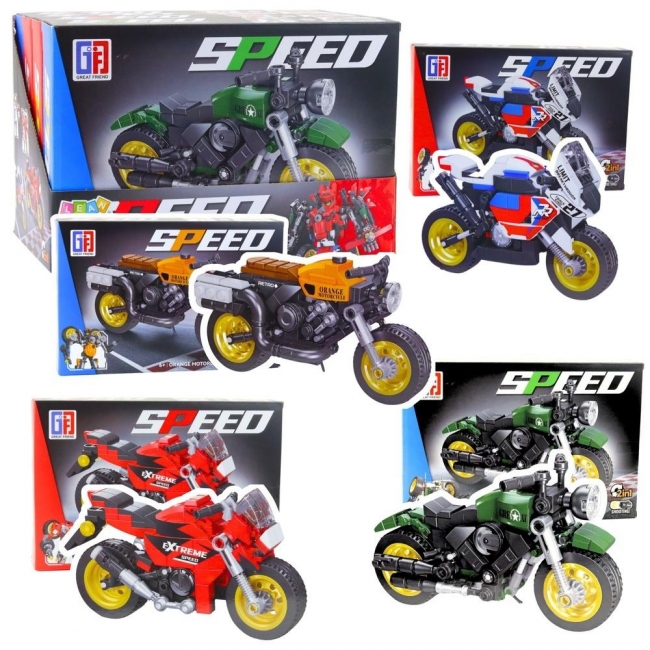 <img src='https://webimage.pl/pics/818/2/d5905991072089.jpg' style='height:440px' /> Klocki konstrukcyjne motocykl robot 2w1 MIX