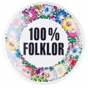 Przypinka duża - 100% Folkloru opolska 58 mm