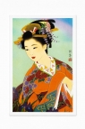 Karnet F23-19 Portret kobiety Kolorowe kimono