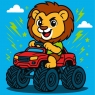  Malowanie po numerach - Lew w samochodzie Kid
