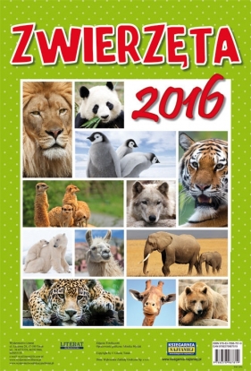 Kalendarz ścienny 2016 Zwierzęta - Myślak Monika