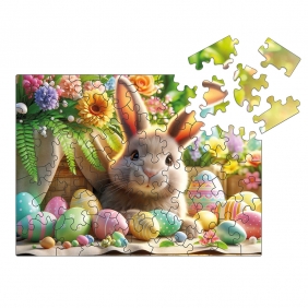 Aleksander, Puzzle drewniane 50 el. Wielkanocny zajączek - Easter Bunny (5082)