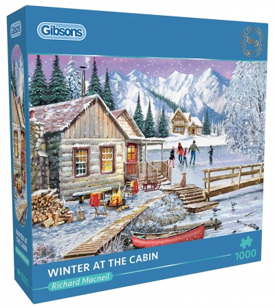 Puzzle 1000 Zima w domku nad jeziorem 113745